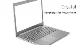  Presentation with white blank notebook silver - Cool new PPT theme with notebook-computer-isolated-on-white backdrop and a white colored foreground