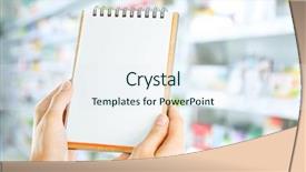  Presentation with notebook paper - Slides having notebook in store closeup blank background and a sky blue colored foreground