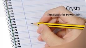  Presentation with notebook - Presentation theme with notebook on a over white background and a sky blue colored foreground