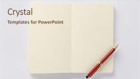  Presentation with white blank notebook silver - Cool new theme with notebook or book on white backdrop and a cream colored foreground