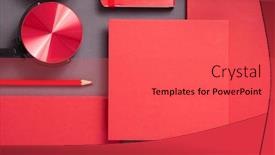  Presentation with red grey - Slide deck featuring notebook-pen-and-headphones background and a red colored foreground