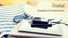  Presentation with vacation - Presentation theme consisting of adventure sport background expressive young woman happy stand alone on top of mountain with sea image for nature journey landscape travel success extreme concept background and a sky blue colored foreground