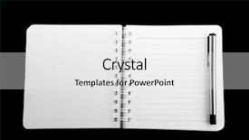  Presentation with lined paper - PPT layouts featuring notebook with pen - spiral bound background and a white colored foreground