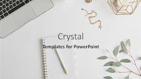  Presentation with green notebook - Cool new theme with notebook-with-pen-golden-earrings backdrop and a light gray colored foreground