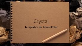  Presentation with notebook texture - Presentation theme with notebook-with-pencil-at-crumpled background and a coral colored foreground