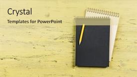  Presentation with notebook page - Amazing presentation theme having notebook with pencil backdrop and a  colored foreground