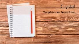  Presentation with notebook page - Colorful PPT theme enhanced with notebook with pencil backdrop and a  colored foreground