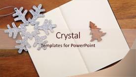  Presentation with cristmas - Audience pleasing PPT layouts consisting of notebook with snowflake and cristmas backdrop and a lemonade colored foreground