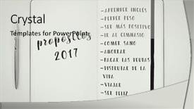  Presentation with resolutions - PPT theme enhanced with notebook with some resolution background and a light gray colored foreground