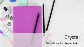  Presentation with notebook - PPT layouts featuring notebook with stationery background and a white colored foreground