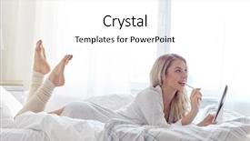  Presentation with writing pen - Slides enhanced with notebook writing in bed background and a white colored foreground