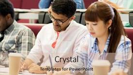  Presentation with international education - Slides consisting of notebooks and coffee writing test background and a lemonade colored foreground