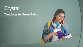  Presentation with graduation project - Amazing presentation having graduation project - pretty student with notebooks backdrop and a gray colored foreground