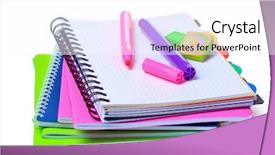  Presentation with notebook paper - Beautiful presentation theme featuring notebooks paper clips ruler backdrop and a white colored foreground