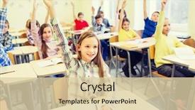  Presentation with elementary school - Amazing presentation design having notebooks sitting in classroom backdrop and a lemonade colored foreground