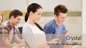  Presentation with education teamwork - Amazing presentation theme having close up egg with adult of parasite findind with microscope in parasitology backdrop and a light gray colored foreground