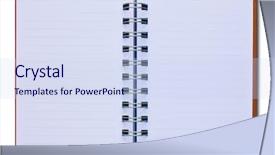  Presentation with notebook paper - Cool new presentation theme with notepad diary - photo of orange notebook blank backdrop and a sky blue colored foreground