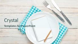  Presentation with keto recipe - Beautiful slides featuring notepad for recipe over empty backdrop and a cool aqua colored foreground