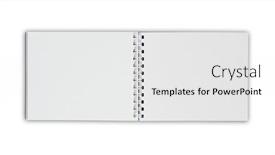 Presentation with notepad - Slide deck consisting of notepad-isolated-on-white-background background and a  colored foreground