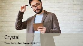  Presentation with new ideas - Beautiful slides featuring notepad looking for new backdrop and a  colored foreground