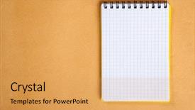  Presentation with notepad - Slides having notepad on a wooden table background and a yellow colored foreground