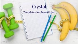  Presentation with healthy food - Amazing presentation theme having notepad on wooden table top backdrop and a sky blue colored foreground