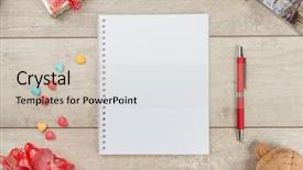  Presentation with notepad - Beautiful slide set featuring notepad pen candy and teddybear backdrop and a soft green colored foreground