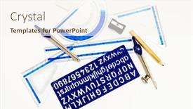  Presentation with notepad - Amazing presentation theme having notepad-pen-ruler-and-setsquare backdrop and a cream colored foreground