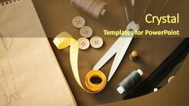  Presentation with top view of candles - PPT layouts having notepad with fashion sketch scissors background and a tawny brown colored foreground