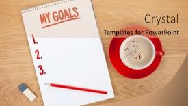  Presentation with goals - Presentation theme enhanced with notepad-with-goals-list background and a coral colored foreground