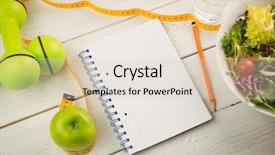  Presentation with healthy lifestyle - Colorful presentation theme enhanced with notepad with indicators of healthy backdrop and a lemonade colored foreground