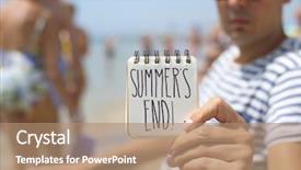  Presentation with beach - Audience pleasing PPT theme consisting of notepad with the text summer backdrop and a coral colored foreground