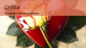  Presentation with valentine - Slide set featuring hearts notepaper - red heart valentine's day background and a coral colored foreground