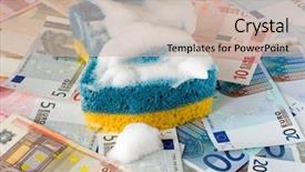  Presentation with financial fraud - Presentation theme featuring soap notes - symbol of financial fraud background and a soft green colored foreground
