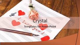  Presentation with music book - PPT theme consisting of notes in music note book background and a lemonade colored foreground