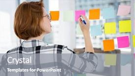  Presentation with office - Cool new theme with notes on a notice board backdrop and a gray colored foreground