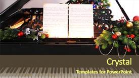  Presentation with christmas music - PPT theme consisting of notes on piano with christmas background and a tawny brown colored foreground