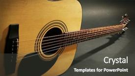  Presentation with rain and dark - PPT layouts featuring notes stave - guitar on dark background background and a dark gray colored foreground