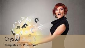  Presentation with laser light colorful abstract - PPT theme enhanced with notes stave - pretty young woman holding notebook background and a  colored foreground