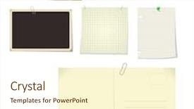  Presentation with portfolio - Colorful PPT theme enhanced with notes-stickers-check-out backdrop and a cream colored foreground