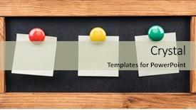  Presentation with stuck - PPT theme having notes stuck with colorful magnet background and a soft green colored foreground