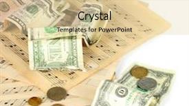  Presentation with money notes - Colorful PPT theme enhanced with notes with money isolated on white backdrop and a lemonade colored foreground