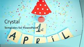  Presentation with clown - PPT layouts consisting of notes with phrase 1st april background and a cool aqua colored foreground
