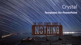  Presentation with star trails - Audience pleasing PPT theme consisting of nothing-sign-star-trails backdrop and a ocean colored foreground