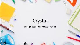  Presentation with stationary - Theme having notice - school accessories and stationary supplies background and a white colored foreground