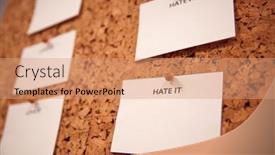  Presentation with love hate - PPT theme enhanced with notice-board-in-creative-office background and a coral colored foreground