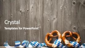  Presentation with oktoberfest - Presentation theme featuring noticeboard - bavarian pretzels with ribbon background and a gray colored foreground