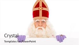  Presentation with dutch sinterklaas - Audience pleasing presentation design consisting of noticeboard - sinterklaas with placard isolated backdrop and a sky blue colored foreground