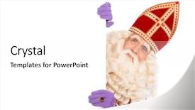  Presentation with dutch sinterklaas - PPT layouts featuring noticeboard - smiling sinterklaas with white board background and a white colored foreground