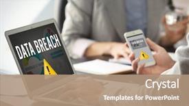  Presentation with computer attack - PPT theme with notification about threat of cyber background and a coral colored foreground